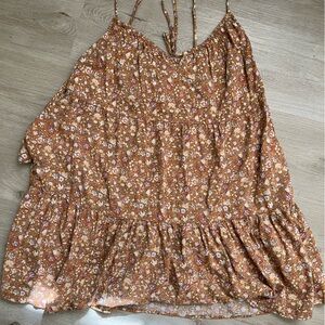 Old Navy Rust Floral Midi Sundress